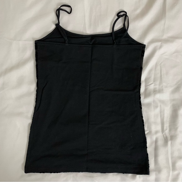 LOFT OUTLET. Black Floral Velvet Print Cami/ Tank Top-Small- Adjustable Straps - Picture 4 of 11
